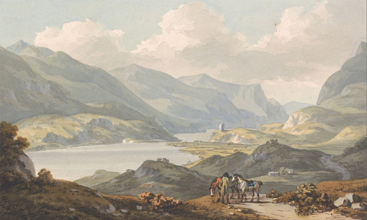 The Lakes of Llanberis - from the Road from Carnarvon Going to Llanberis, Carnarvonshire, Yale Center, New Haven